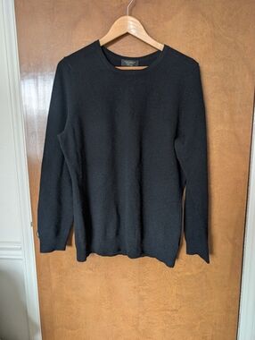Charter Club Black 100% Cashmere Knit V-Neck Pullover Sweater